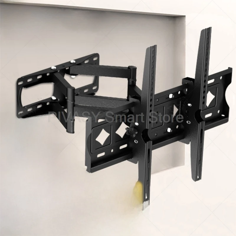 Uchwyt ścienny do telewizora 32-85 cali, regulowany nachylenie i obrót, pogrubiona, wzmocniona oś, wytrzymały, do domu i biura, kompatybilny z większością telewizorów.
