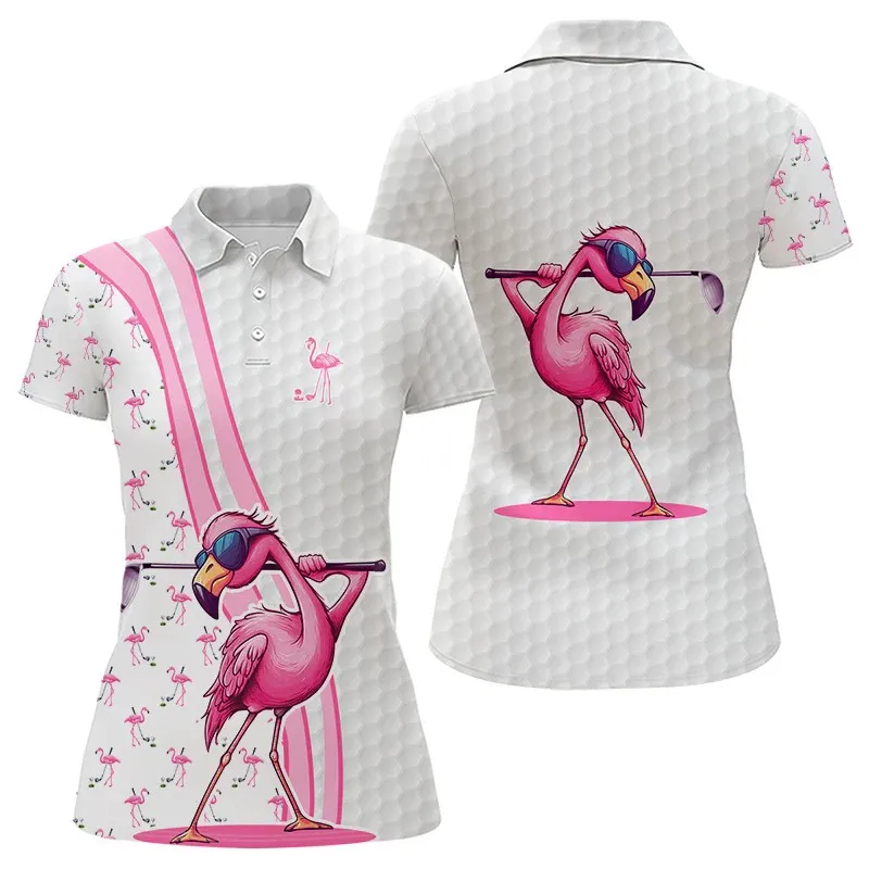 Women's Casual Fashion Sports Shirt Polo Shirt Printed Short-Sleeve T-Shirt Pattern Golf Women's Fashionable Trendy T-Shirt Top