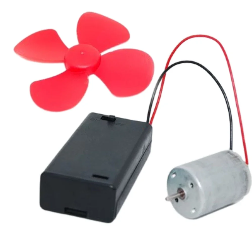 

280 DC Motor DC3V 15000RPM Micro Motor with Fan Leaf and Battery Box for Science Experiment Handmade Diy