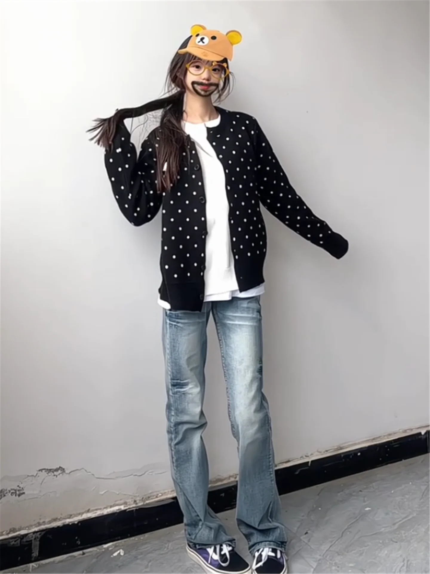 

American Vintage Low Waist Bell Bottom Jeans Women Slimming Narrow Straight Casual Pants Cotton Soft Zipper Fastening