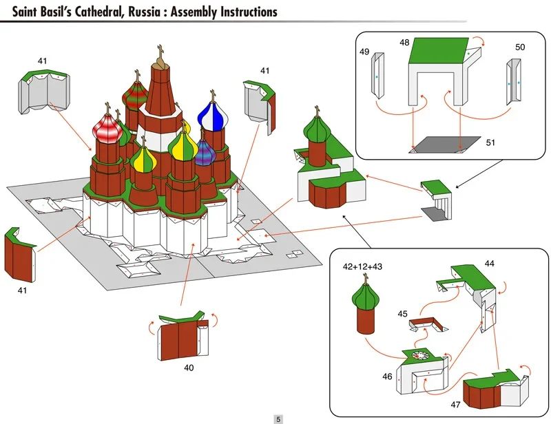 St. Basiliuskathedrale Russland Weltberühmtes architektonisches 3D-Papiermodellbauhandwerk