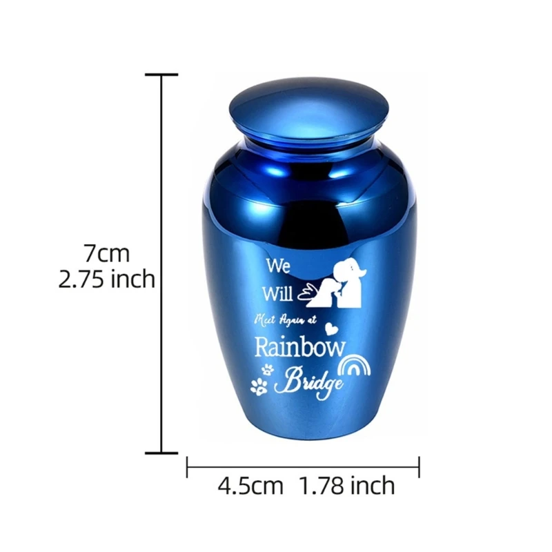 AluminumAlloy Pet Urns for Dogs Cats Pet Ashes Container Souvenir Urn Pendants with Word Pet Memory Urns Memorial Gift