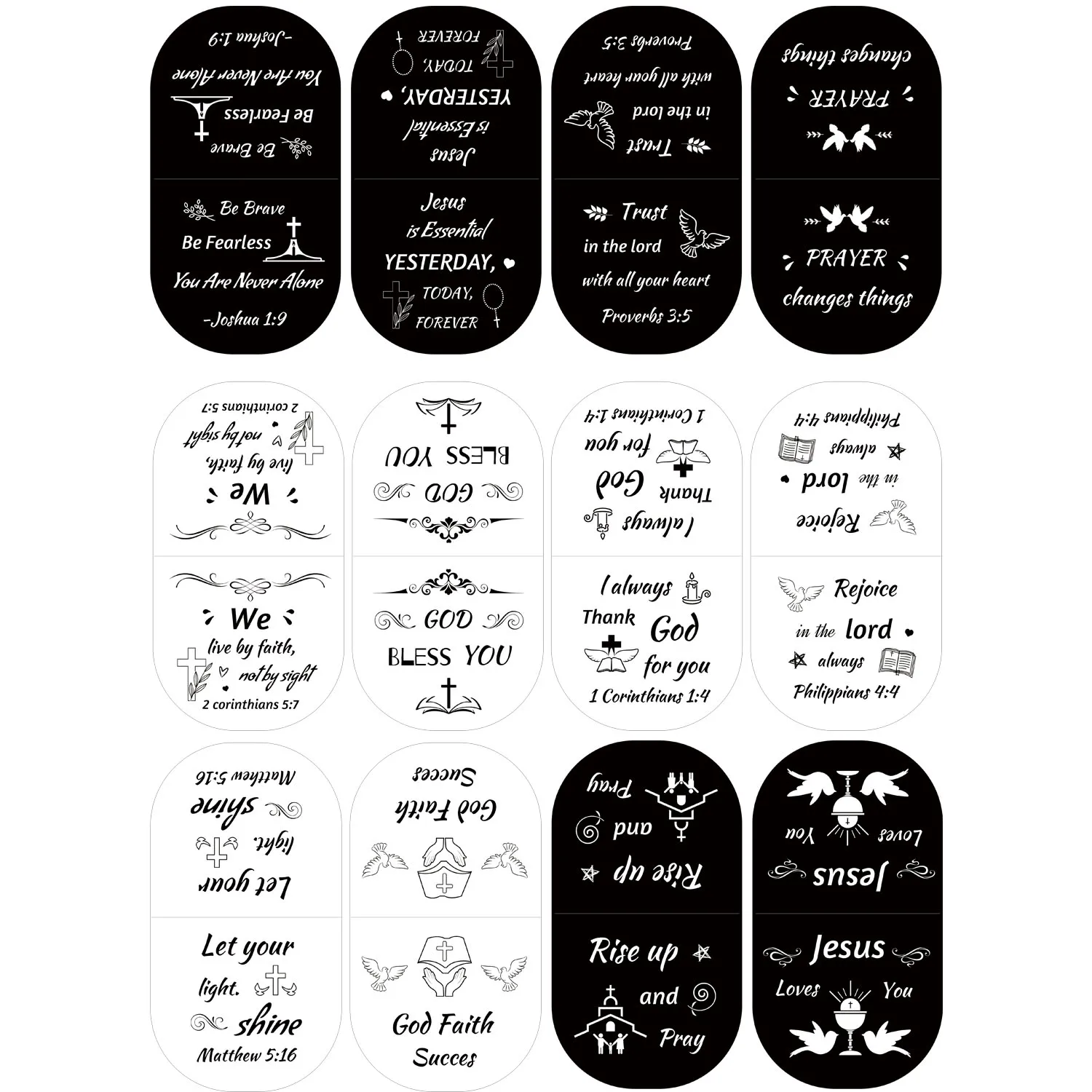 24-Pack Bible Verse Magnetic Bookmarks Inspirational Scripture Book Markers  with Encouraging Phrases Positive Affirmations