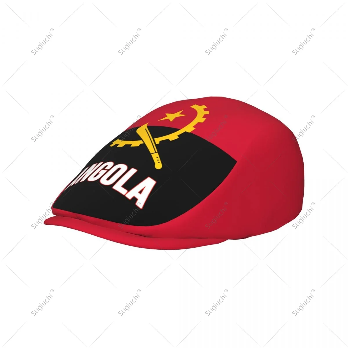 Forward cap Angola Flag Men Women Flat Newsboy Driving Hat Cap Short Brim for Driving Daily visors hat