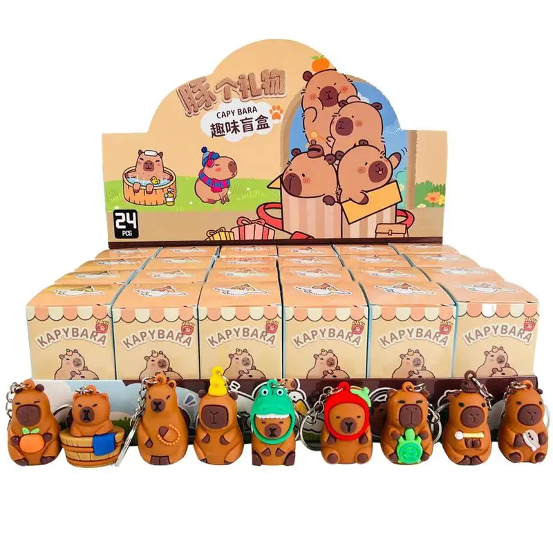 

Capybara Figure Blind Box Anime Capibara Figures Doll Keychain Pendant Decoration Toy For Children Christmas Gift 1PC Random