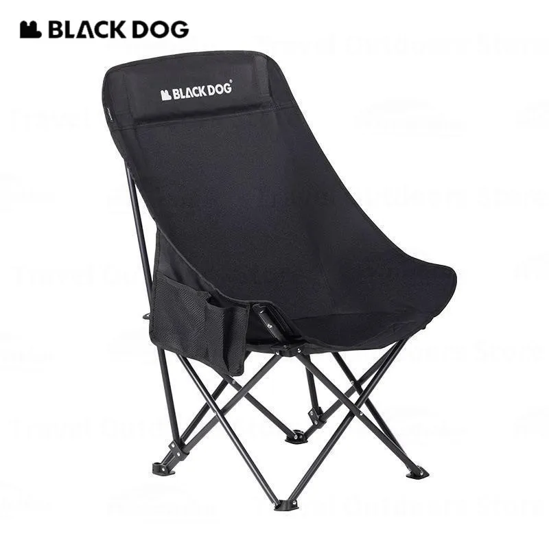 Naturehike BLACKDOG Folding Chair Camping High Back Moon Chair Outdoor Portable Fishing Beach Picnic Chair With Pockets