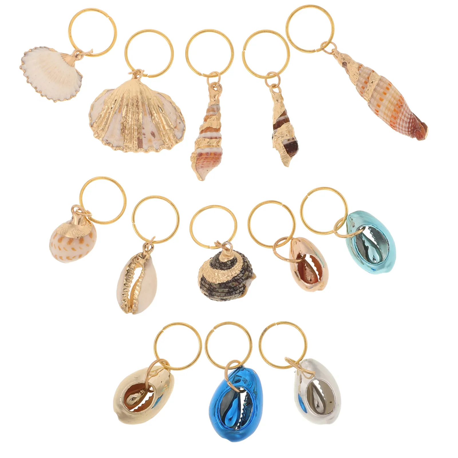 

Набор из 13 штук: креативные украшения для волос в виде ракушек, кольца-шармы, подвески для праздничных причесок и фестивалей