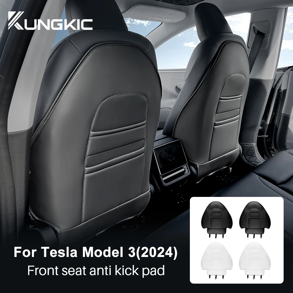 

for Model 3 Highland 2024 Leather Seat Back Protector Scratch Mats Anti Dirty Anti Kick Pad Car Accessories