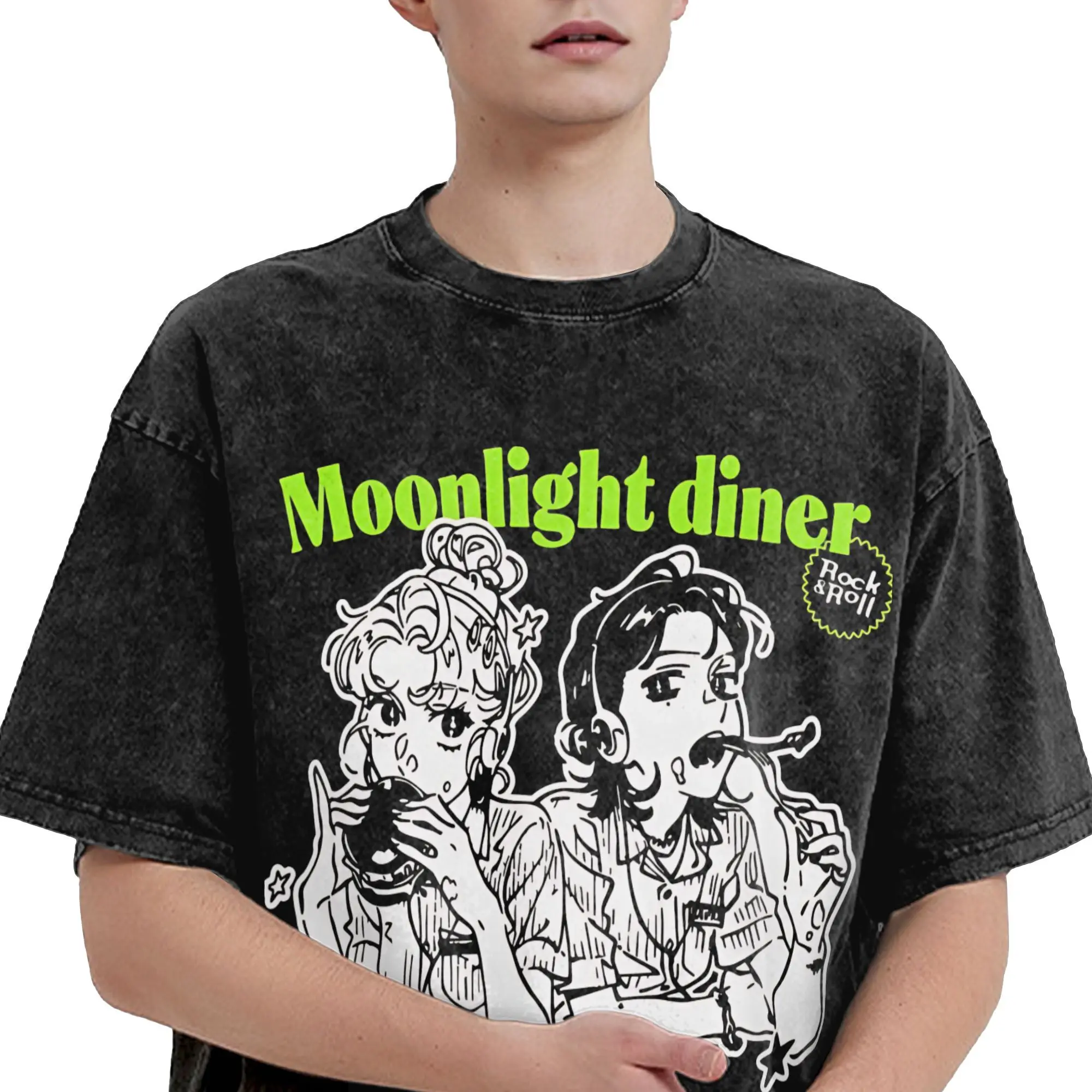 الرجل الذي كان مهتم في قميص الانمي تي شيرت أنيق تي شيرت قصير الأكمام بلايز خمر الصيف القطن س الرقبة الملابس المتضخم