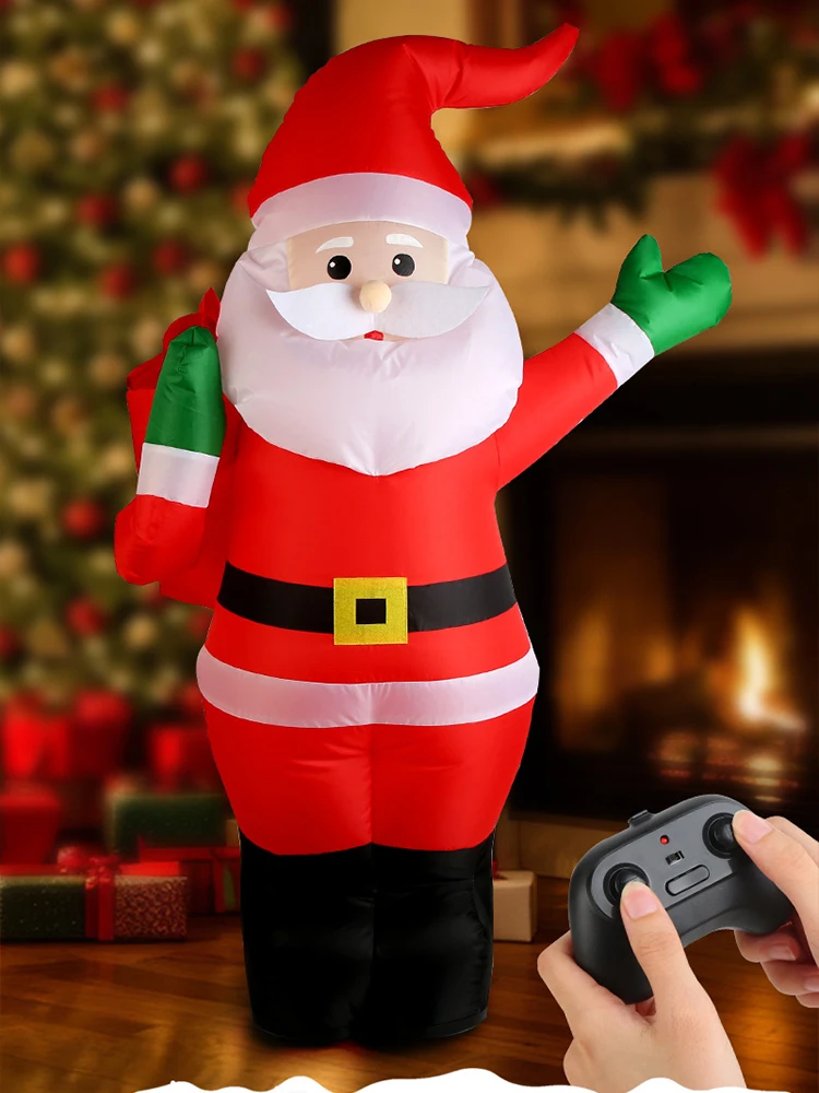 2.4G Remote Control Inflatable Santa Claus Self Standing Electric With 360°Rotation And Music Toys For Kids Christmas Gifts