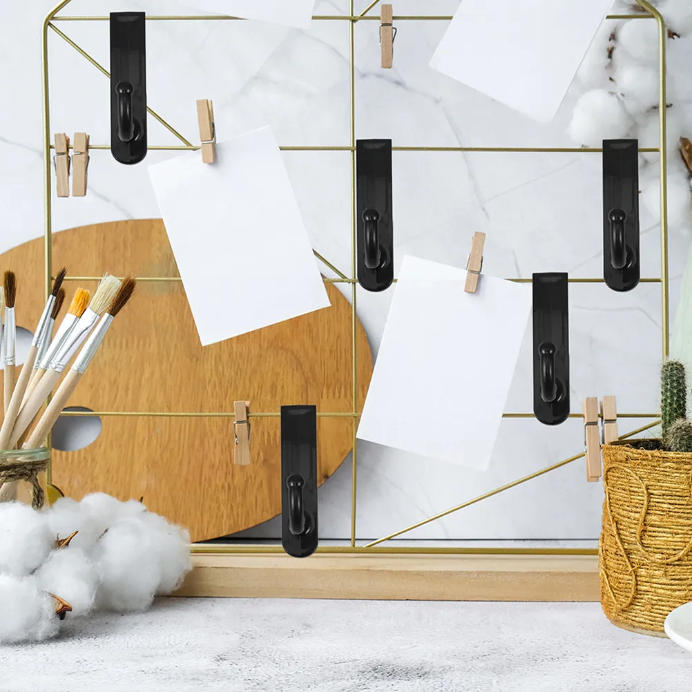 10Pcs ABS Display Hanging Hooks for Peg Boards Grid Panels Heavy Duty Wall Mount Hooks Easy Install No Damage to Walls Tidy