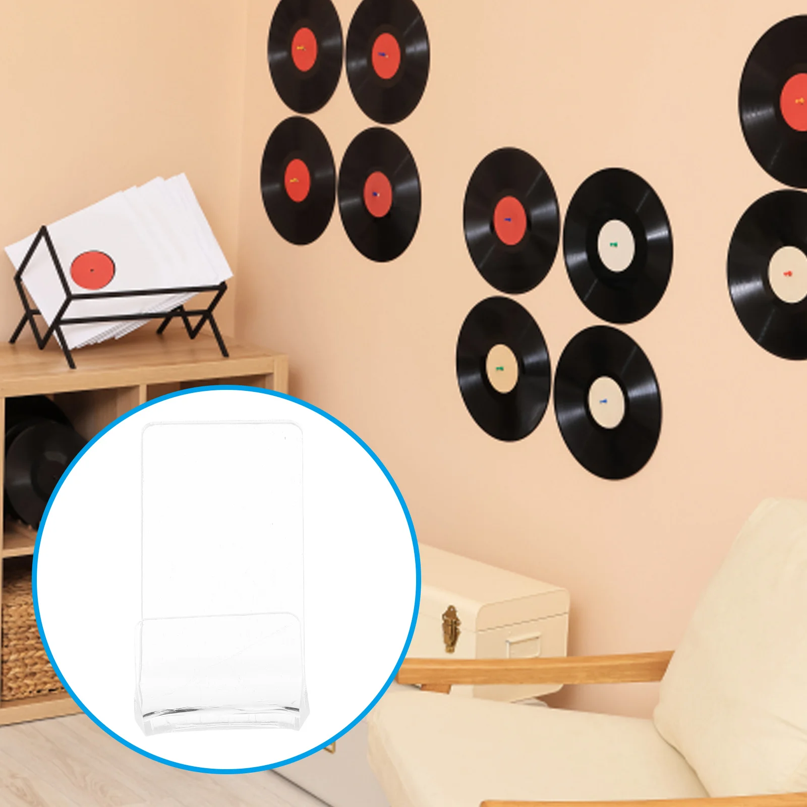 

12 Pcs Acrylic Record Mounted CD Storage Photo Holder Clear Vinyl Display Shelf ganizer For Home Decor
