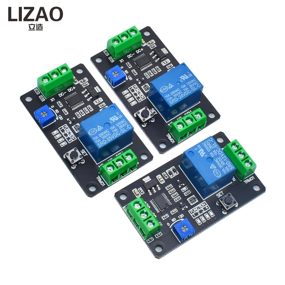 LIZAO TRM01 DC 5V 12V 24V Optional Time Delay Relay Module Self-locking Trigger Multi-functional Control Board