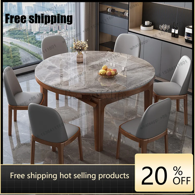 

XX.Decorations Brown Dining Tables Designer Unique Modern Luxury Dining Tables Set Nordic Expandable Mesas Comedor Furniture Hom