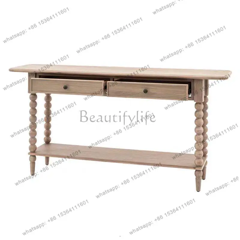 

American solid wood entrance table, living room retro chest, old entrance table, entrance hall side table