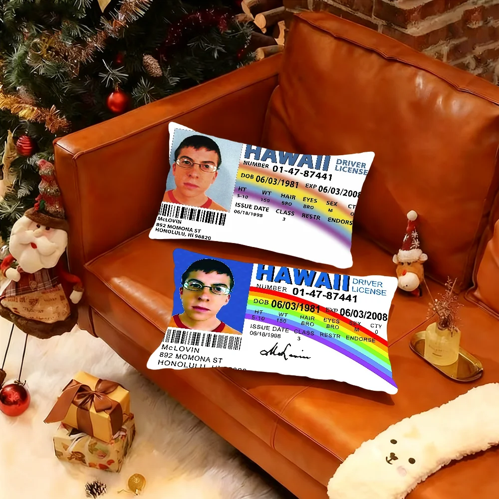 M-McLovin ID Flag Fake Driver License Cushion Cover Rectangle Pillow Case Printing Bedside Sofa Room Home Decoration Pillowcase