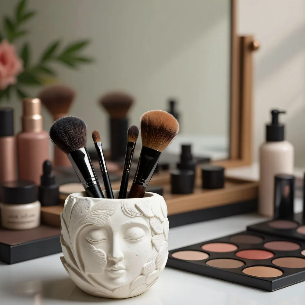 両面リーフスピリットキャンドルカップシリコンモールド DIY コンクリート石膏キャンドルジャー植木鉢エポキシ樹脂モールド家の装飾