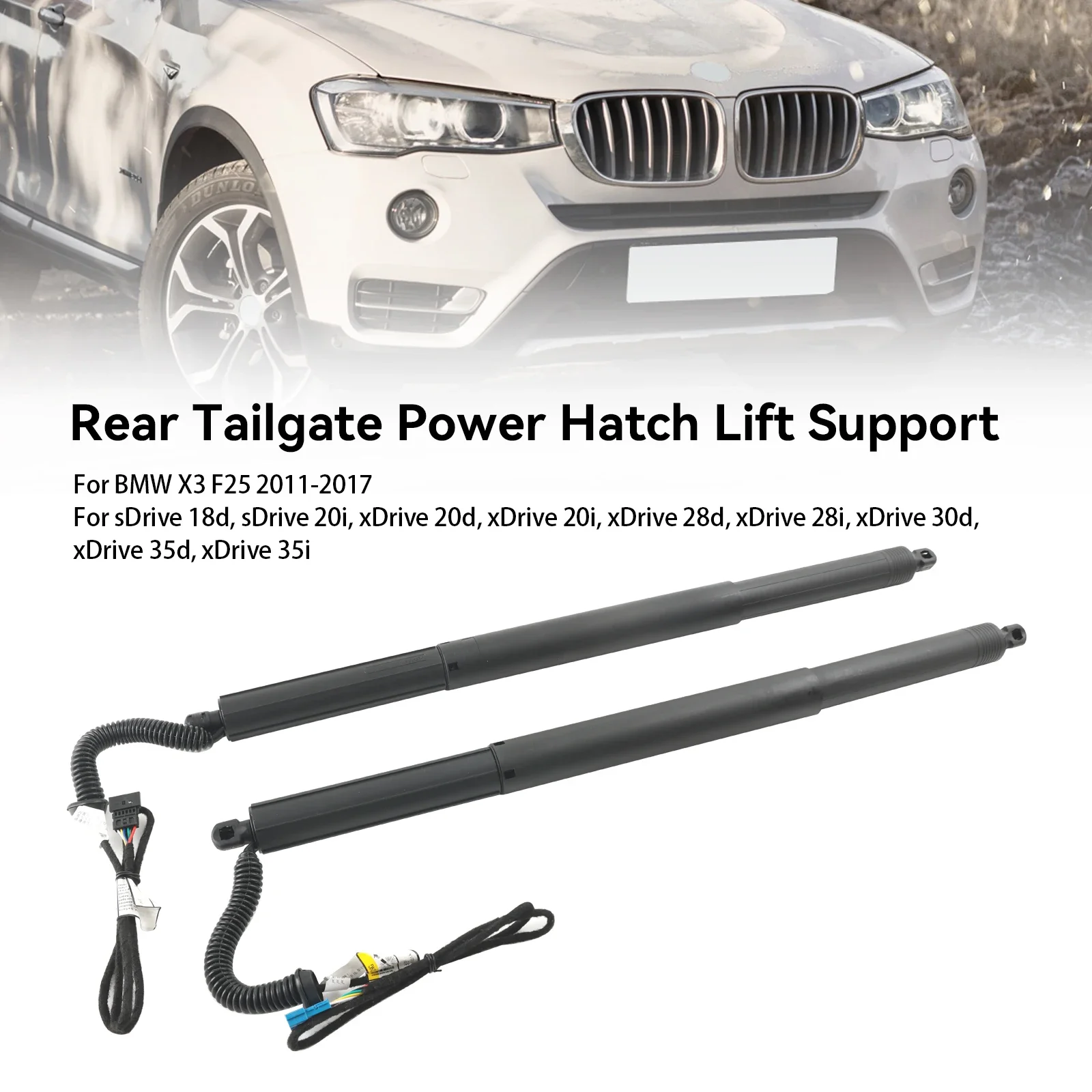 2PCS Electric Tailgate Struts For BMW F25 X3 2010 - 2015 Power Lift Support 51247232003 51247432741 51247232004 51247432742