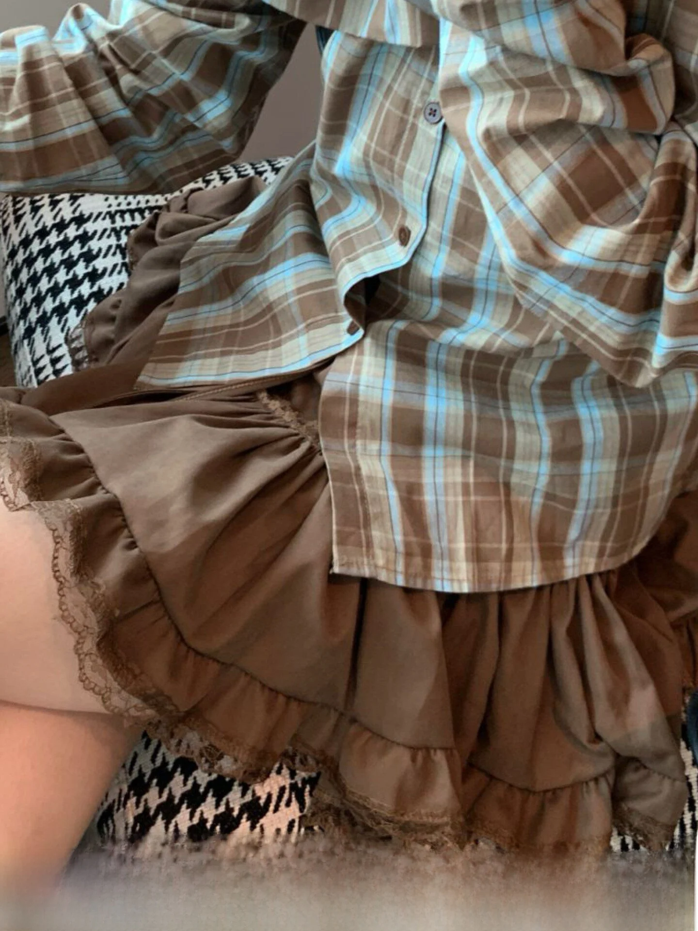 

Винтажная юбка Anneop с высокой талией и кружевными вставками, повседневная женская юбка-миди в корейском стиле, из полиэстера, для ежедневной носки