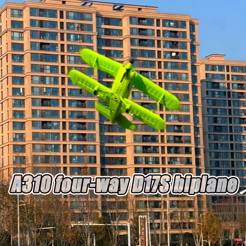 A310 Quatro Vias RC Biplano 3D/6G Segunda Guerra Mundial Faia D17S Biplano Alta Simulação Modelo de Controle Remoto Sem Escova