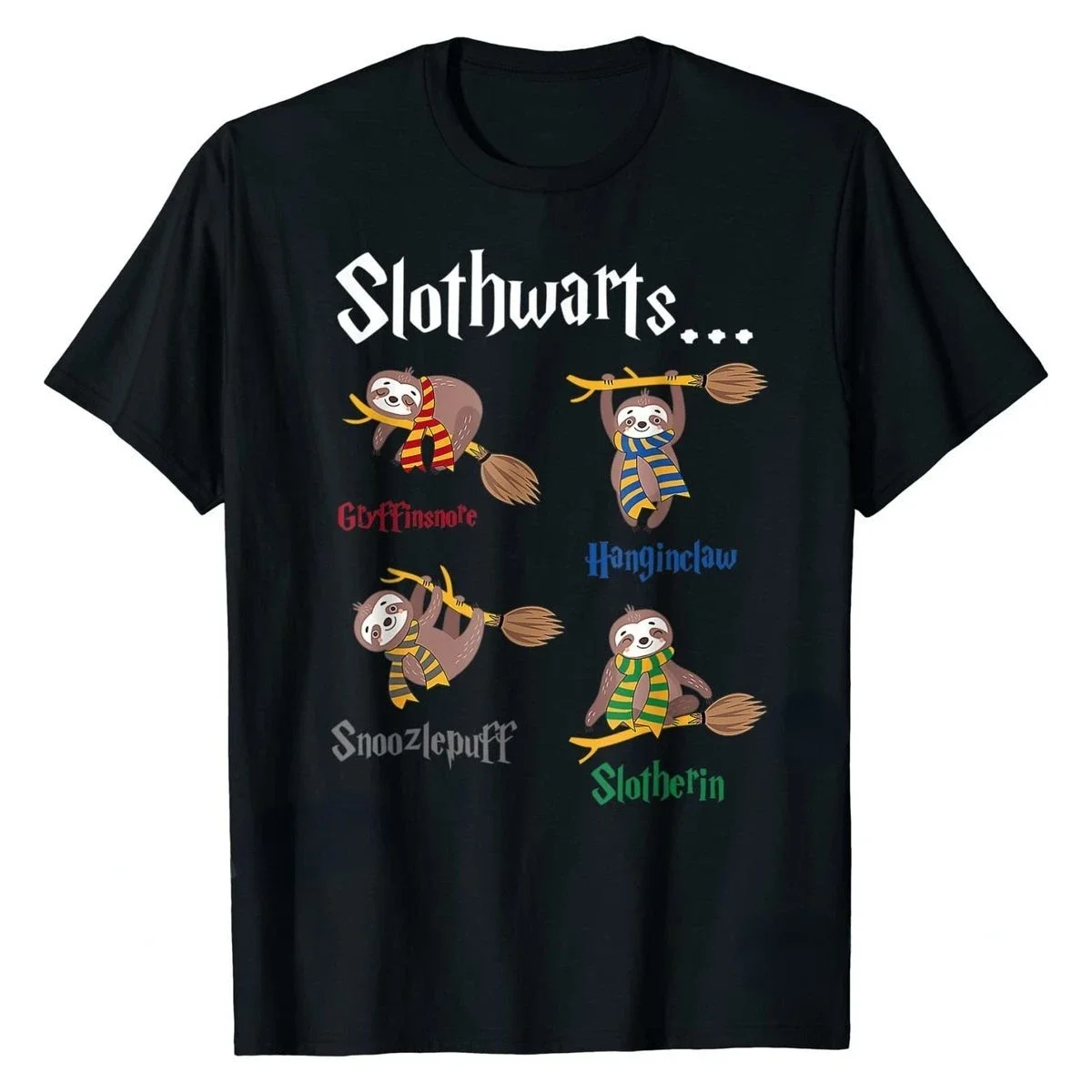 Kawaii Sloth Slothwarts Funn Birthday Gift Sloth topsfor Men Simple Style Unisex Casual Oversized Camiseta Hombre heavyweightnew