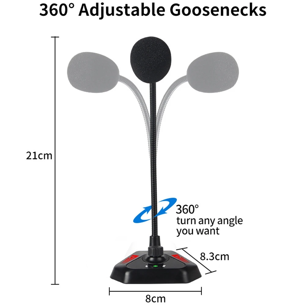 USB Conference Microphone, Gooseneck Microphone, Suitable for Computer, with Mute Button and RGB Rainbow