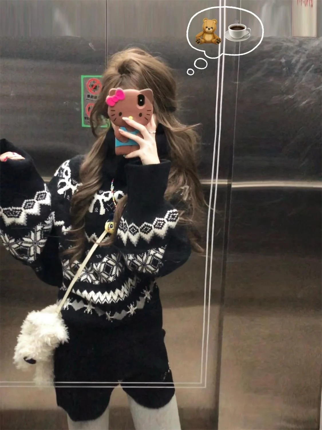 

Вязаный свитер и ортопедический комплект Bla с высоким воротником для женщин, зимний ансамбль Faion, длинный свек со средней талией и цветочной вышивкой