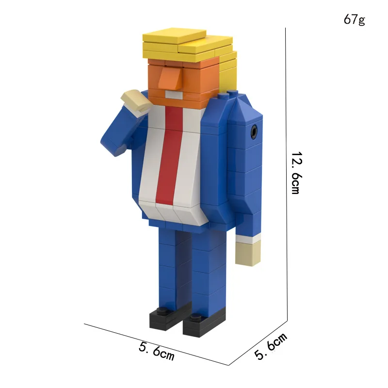 MOC Donald Trump Building Block Set American Celebrity Mask Figure Donald Trump Bricks Model Toy Gift