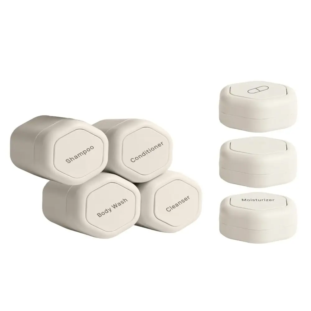 Pots d'échantillon vides, conteneurs de voyage, Capsules de voyage magnétiques rechargeables anti-fuite, avec couvercles, Pot de maquillage, 3 pièces
