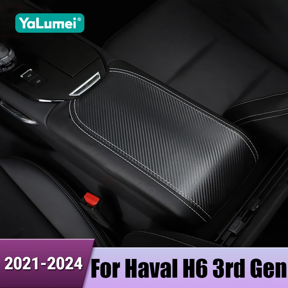 PU Leder Auto Mittelkonsole Armlehne Schutz Abdeckung Anti Scratch Pad Für Haval H6 3rd Gen 2021 2022 2023 2024 GT DHT PHEV