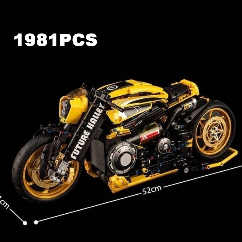 1981PCS Technical 1:5 Cyber 2077 Motorcycle Building Blocks Speed Motorbike Locomotive High Tech Bricks Toys Gift For Adult Kids