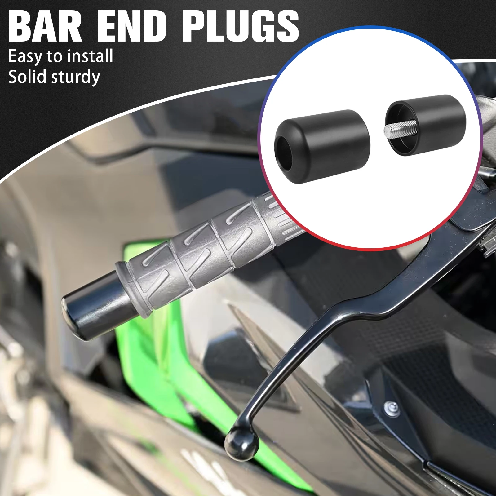 

Motorcycle Handlebars Grips Ends Handle Bar Cap End Plugs For KAWASAKI NINJA400 NINJA 400 2023-2024 Handlebar Cap Plug Slider