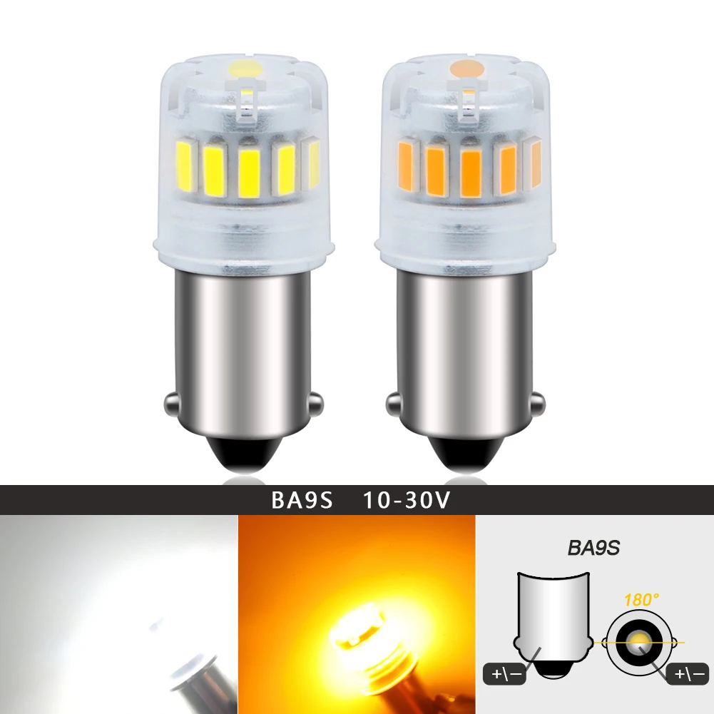 

2Pcs BA9S 4014 3030 13SMD LED Car Interior Dome Map Light License Plate Reverse Parking Lights Bulb Auto Door Lamps BAX9S BAY9S