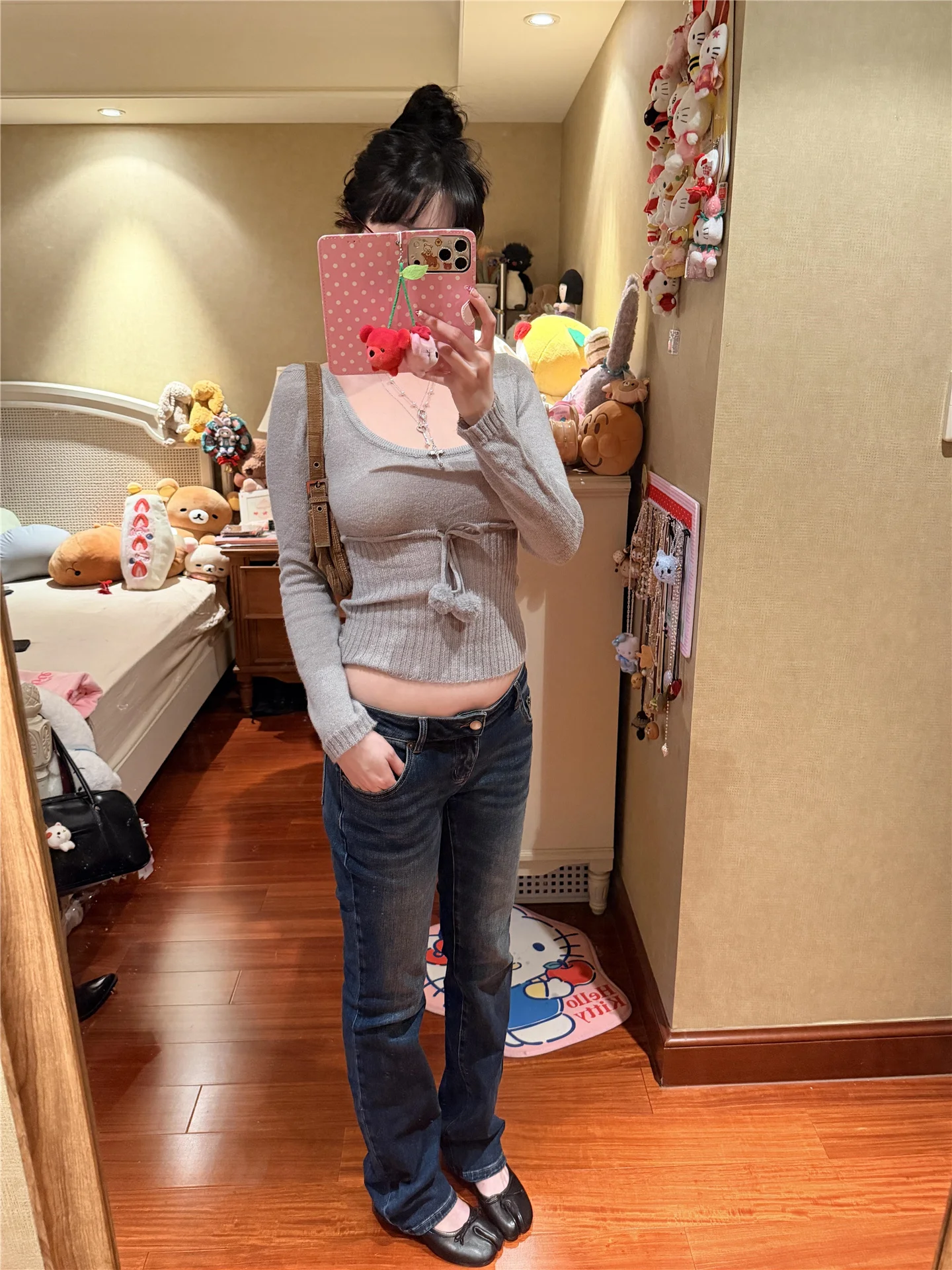 

American Retro Millennium Hot Girl Low Waist Flared Jeans Women's Spring Slimming Tall Extended Straight Leg Denim Pants