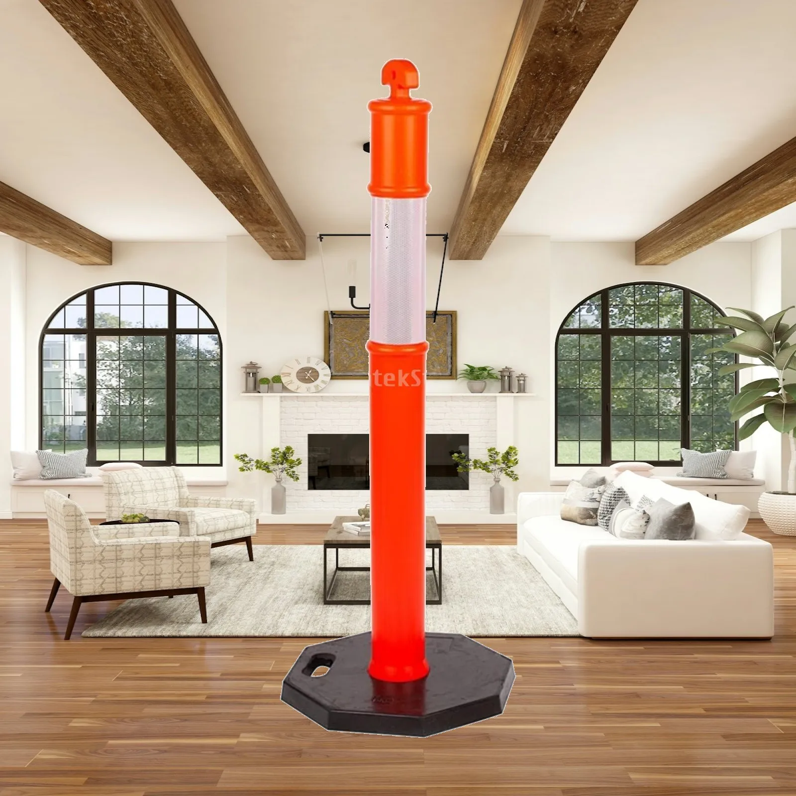 Traffic Warning Post with Weighted Base Sturdy Delineator Post with Base Traffic Delineator Barrier Sturdy Heavy-Duty