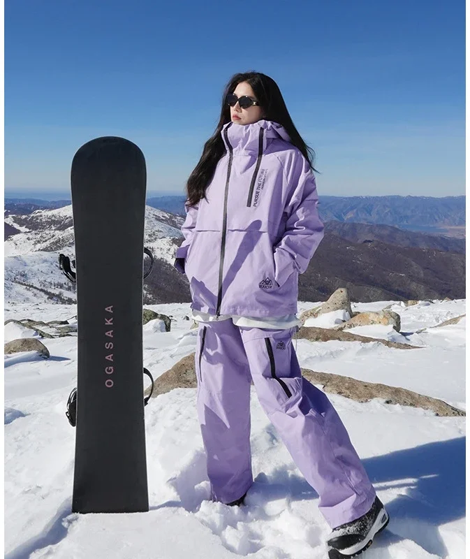 Plus-sizes Suit for Men and Women Windproof Costumes Snowboarding Clothing Ski Sets Winter Jackets and Pants -35 Warm