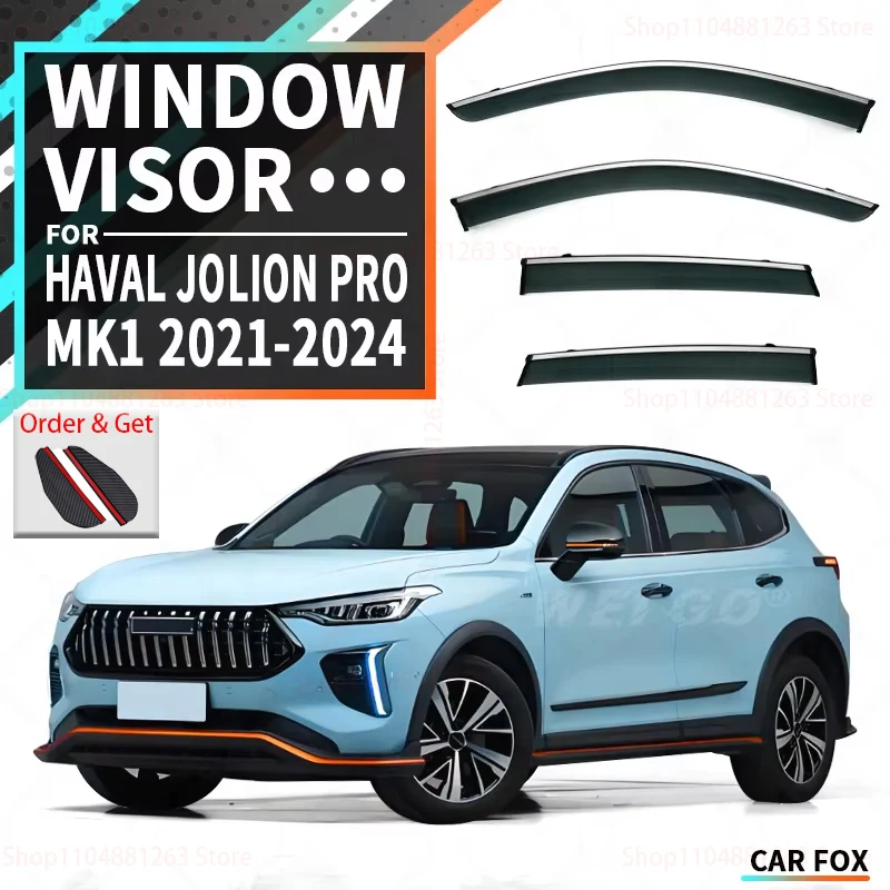 Deflector de ventana lateral para HAVAL Jolion 20-24, visera de puerta, accesorios de protección solar para lluvia y viento
