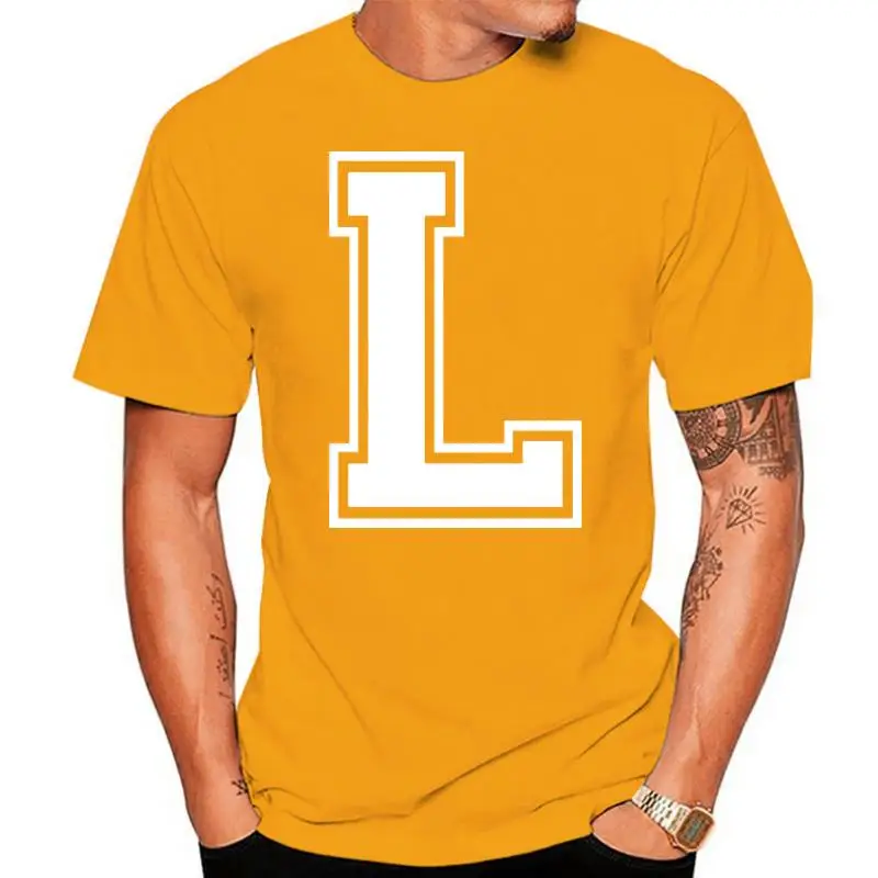 Men Short sleeve tshirt Letter L Initial Monogram College T-Shirt cool Women t-shirt