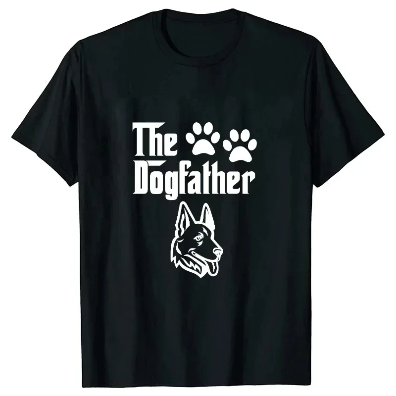 The Dogfather Funny T-Shirts For Men Dog T- German Shepherd Dad Male Tshirts Short Sleeve Summer Oversized T Shirt Tee