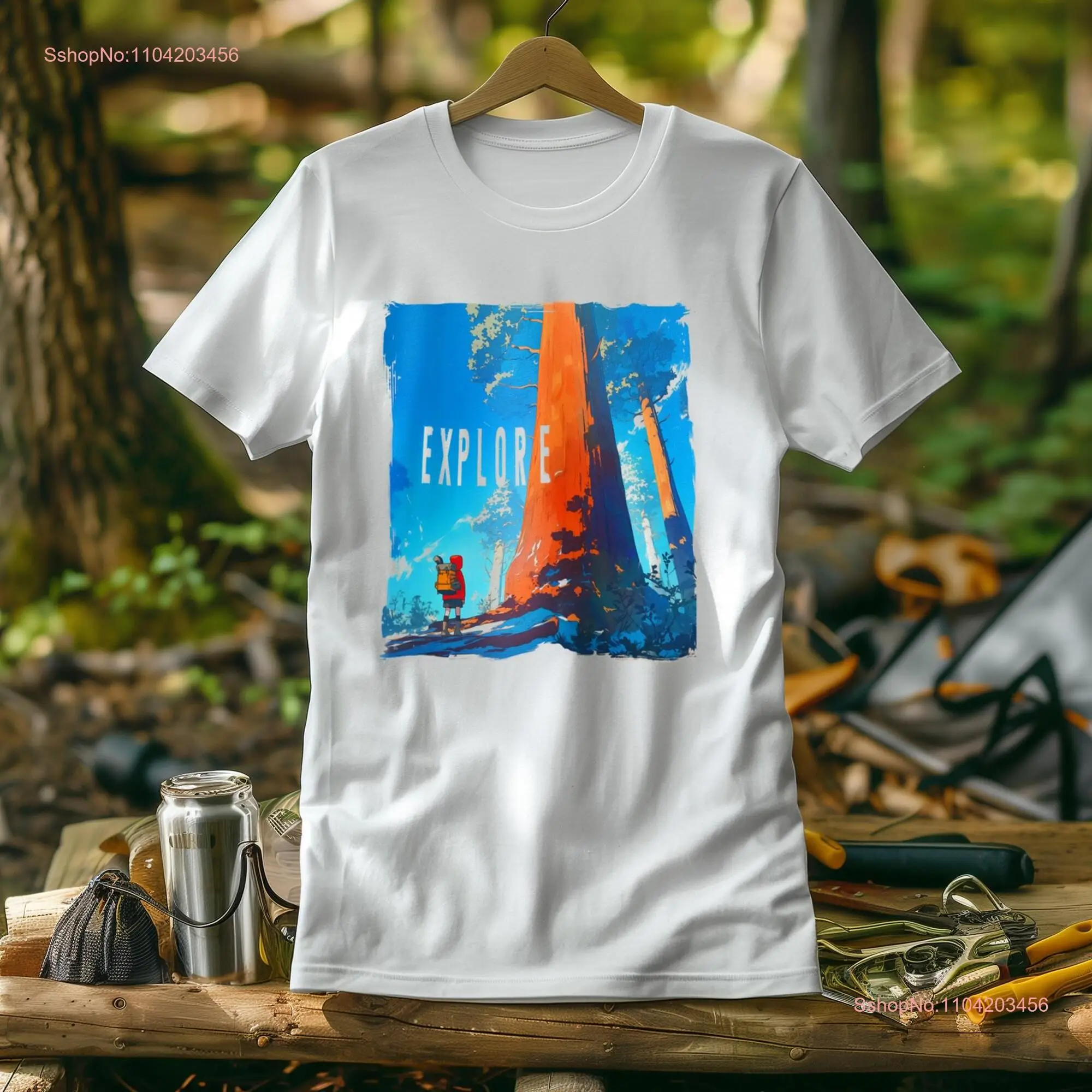 Young Hiker Explore T Shirt Giant Sequoia Adventure long or short sleeves