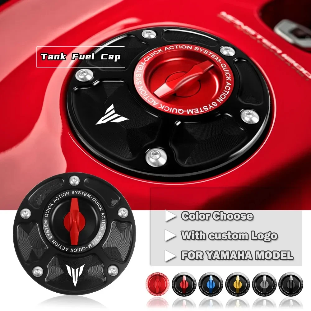 

CNC Motorcycle Keyless Racing Quick Release Tank Fuel Caps Gas Cover for YAMAHA YZF R125 R1 R3 R6 R7 MT07 MT03 MT09 MT10