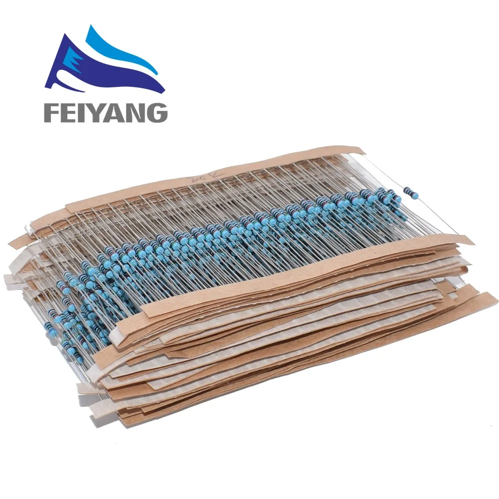 300 600 PCS /Set 1/4W Resistance 1% 30 Kinds Each Value Metal Film Resistor Assortment Kit resistors 100R 1K 47K 10K 100K 4K7