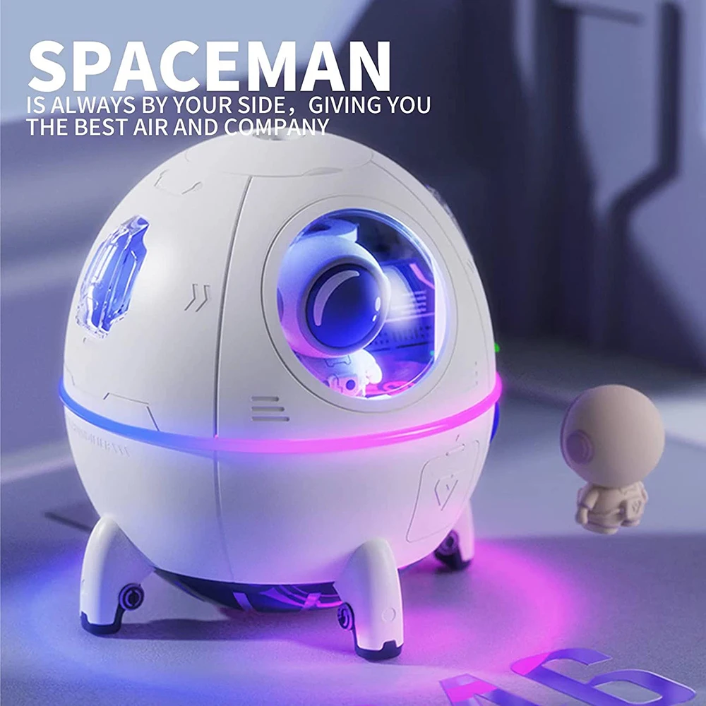 220ML Space Capsule Air Humidifier USB Ultrasonic Cool Mist Aromatherapy Water Diffuser with Led Light Astronaut Humidificad