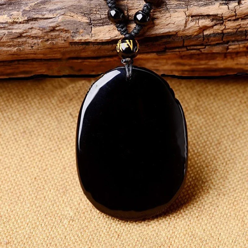 Natural Obsidian Sun WuKong  Jade Pendant Jewelry Lucky God of War Auspicious Amulet Pendant Necklace Fine Jewelry