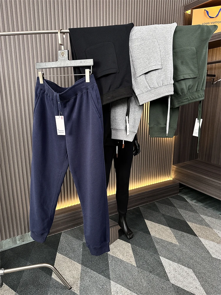

Trendy Cotton Sweatpants for Men Comfortable Loose Fit Long Trousers Autumn Fashion Urban Style Color Sports Casual Pants