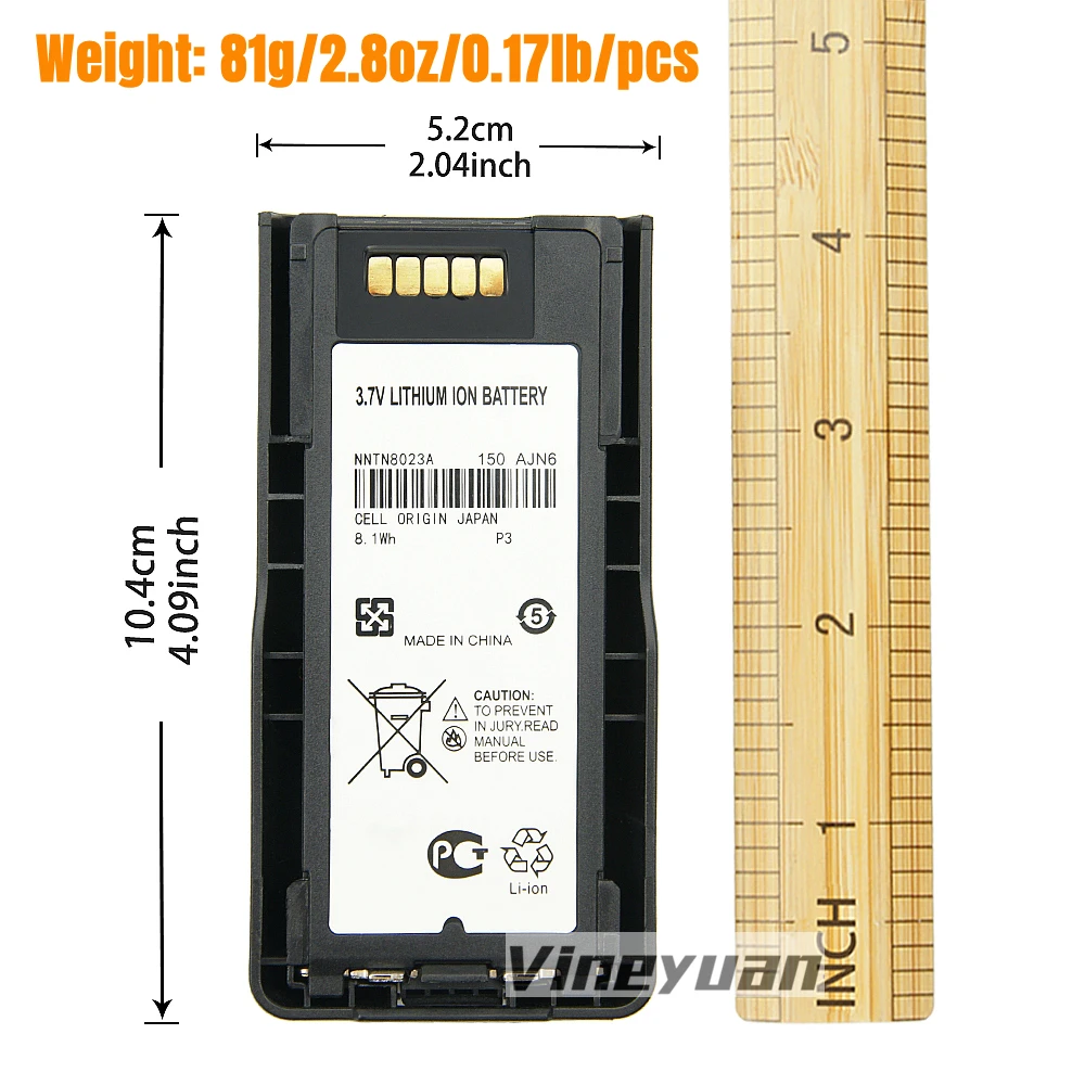 2900mAh NNTN8023, NNTN8023A, NNTN8023AC Battery for Motorola MTP3100 MTP3150 MTP3200 MTP3250 MTP3500 MTP3550 Two Way Radios