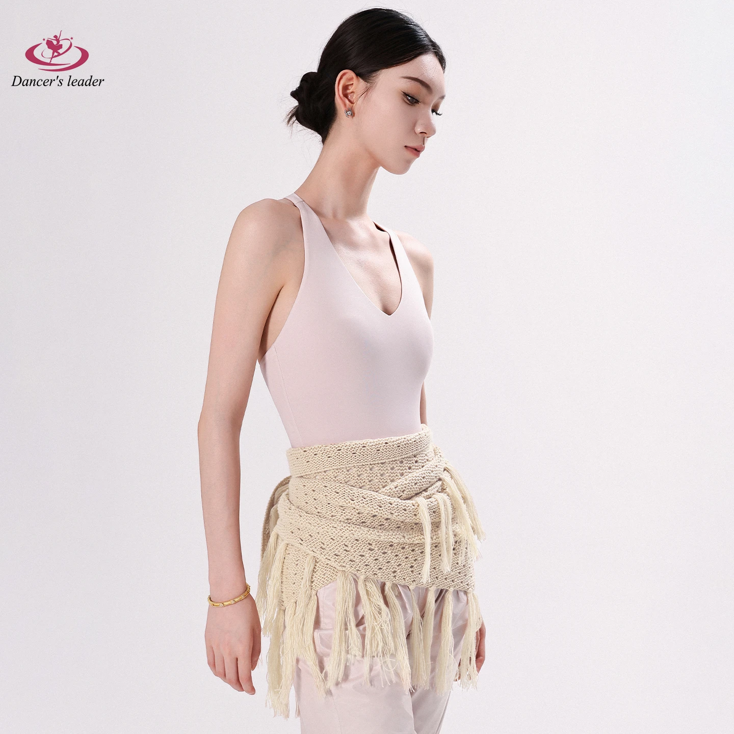 

Ballet Professional Adult Feminine Temperament Slimming Yoga Hip Protection Scarf Dual-Use Apron Tassel Triangle Scarf