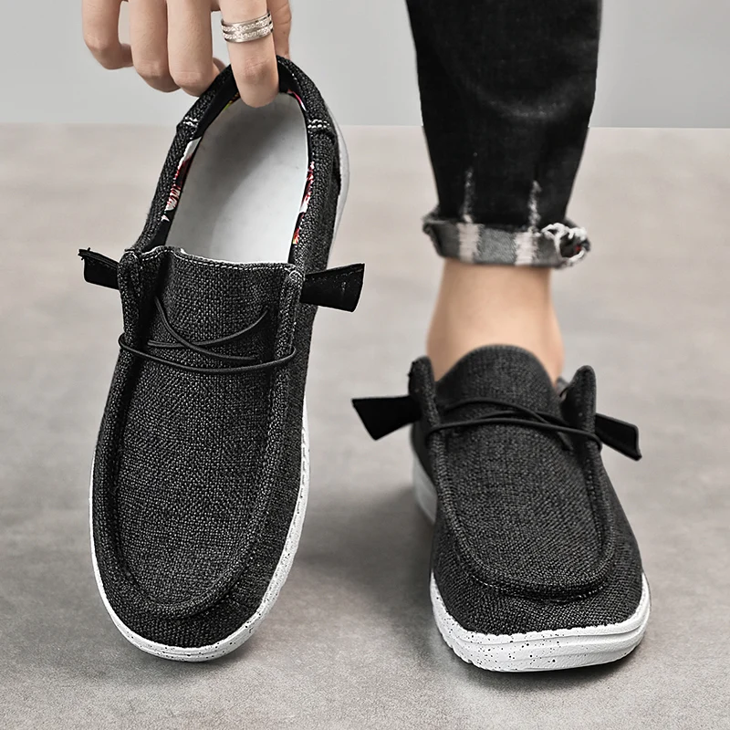 Brand Men Casual Shoes Fashion Denim Canvas Shoes Breathable Men's Walking Flat Shoes Outdoor Light Men's Shoes Vulcanize Shoes