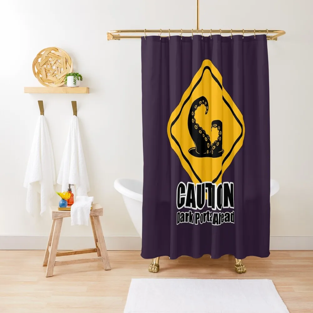 

Caution - Dark Portal Shower Curtain Waterproof Bath And Anti-Mold For Shower Bathroom And Shower Cute Curtain
