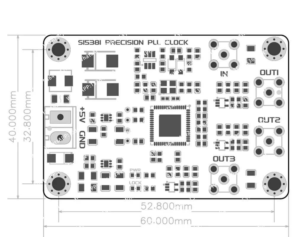 PLL Clock Upgrade Board 22/24/25MHz Multi-channel Frequency Output without OCXO
